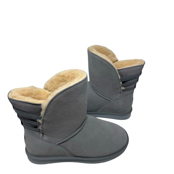 BEARPAW Kylee shaft slip on Suede Boot NeverWet Blue fog SZ 9 New - Picture 8 of 14